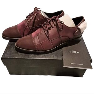 Coach Waverly Patchwork Oxfords Oxblood 8B